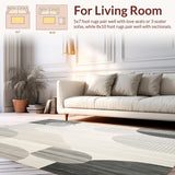 Modern Grey Beige Geometric Spotted Area for Contemporary Spaces(Gray)