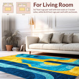 Modern Abstract Vibrant Wool(Blue)