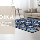 Transitional Earth Tone Medallion Design(Blue)