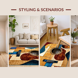 Contemporary Musical Notes Design(Brown)