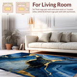 Luxurious Gold Abstract Waves(Blue)