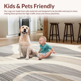 Fluid Swirls Abstract Beige Grey Runner Unique Floor Decor(Beige)