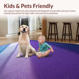 Modern Colorful Non Slip Kids(Blue)