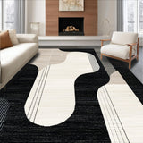 Artful Black and Beige Fluid Motion(Beige)