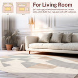 Area Contemporary Geometric Beige Patterned(Beige)