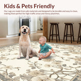 Elegant Floral in Smoke and Beige Non Shedding(Beige)