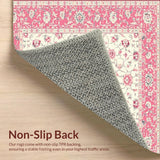 Elegant Staircase Runner with Floral Motifs(Red)