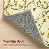 Botanical Beige Runner Floral Hallway Entryway Leaf Mat(Ivory)
