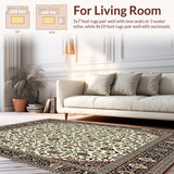 Area with Timeless Oriental Design and Rich Textures(Ivory)