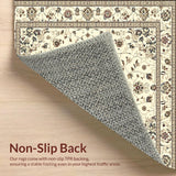 Timeless Distressed Elegant Floral Medallion Design(Beige)