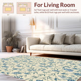 Azure Meadow Beige Floral Woven Style Area(Beige)