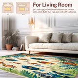 Coastal Paradise Area with Tropical Fish Motif Ideal for Spaces(Ivory)