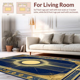 Stylish Geometric Gold Fusion(Blue)