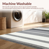 Modern Denim Striped Event Mat(Gray)