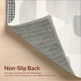 Modern Grey Beige Area With Elegant Geometric Spotted(Gray)