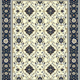Waterproof Trellis Design Navy and Beige Patio(Ivory)