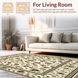 Abstract Floral Runner Beige/Dark Brown(Beige)