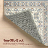 Modern Smoke and Beige with Geometric Floral Medallion Design(Beige)