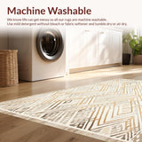 Boho Inspired Lattice Area with Abstract Diamond and Chevron Details(Beige)
