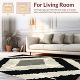 Sleek Monochrome Geometric Motif(Beige)