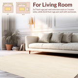 Anti Skid Cream Tone Area with Smooth Solid and Texture(Beige)