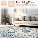 Coastal Shell Motif with Blue Hues(Blue)