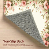 Floral Fusion Area Rustic Country Style Pink and Sage(Ivory)