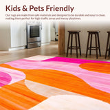 Colorful Abstract Pastel Washable Carpet(Orange)