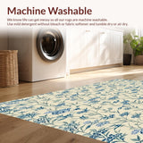 Azure Meadow Beige Floral Woven Style Area(Beige)