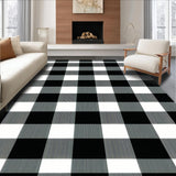 Elegant Checkered Textile Fusion(Black)