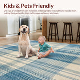 Modern Plaid Area with Irregular Grid Lines and Muted Blue Beige Tones(Beige)