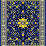 Luxurious Blue Tiled Motif(Blue)