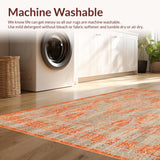 Boho Retro Runner Non Slip Unique Neutral(Orange)