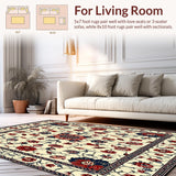 Non Slip Beige Runner Floral Kitchen Area Long Hallway(Beige)