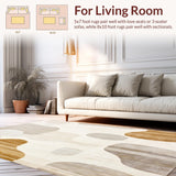 Contemporary Palomino Beige Asymmetrical Floor Unique Design(Beige)