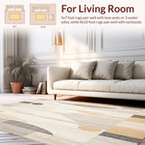 Earthy Round Jute Featuring Layered Chevron and Spiral Boho(Beige)