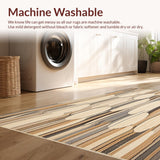 Modern Meander Decorative Runner in Earthy Beige and Brown Palette(Beige)