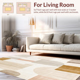 Modern Geometric Area Non Slip Runner for Hallways(Beige)