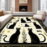 Mystical Black Cat Bathroom With Enchanting Feline Silhouette Design(Black)