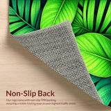 Tropical Palm Shaped Kitchen Plush Mat(Green)