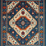 Classic Textured Medallion Design(Blue)