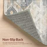Boho of for Floor Non Slip Rubber Backing(Beige)