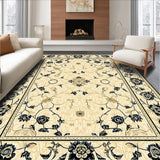 Midnight Garden Patio Black and Beige Floral Patterned(Beige)