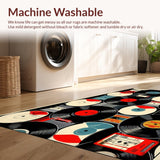 Round Vinyl Record Floor Mat Decor(Black)