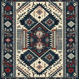 Sleek Retro Geometric Motif(Blue)
