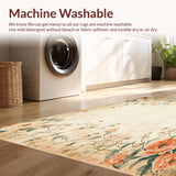 Retro Nostalgic Floral Beige Area Classic Accent(Beige)