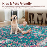 Artful Teal and Rose Symmetry(Blue)