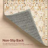 Natural Fiber Symmetrical Boho Geometric Shapes Warm Tones(Beige)