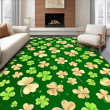 Whimsical Clover Patterned Welcome Mat(Green)