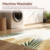 Tropical Inspired Beige Area Abstract Non Slip Decor(Beige)